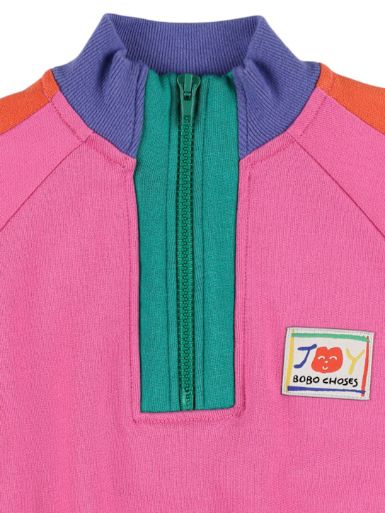 Bobo Choses: 伸縮性あり ハーフジップコットンスウェットシャツ - kids-boys_1 | Luisa Via Roma