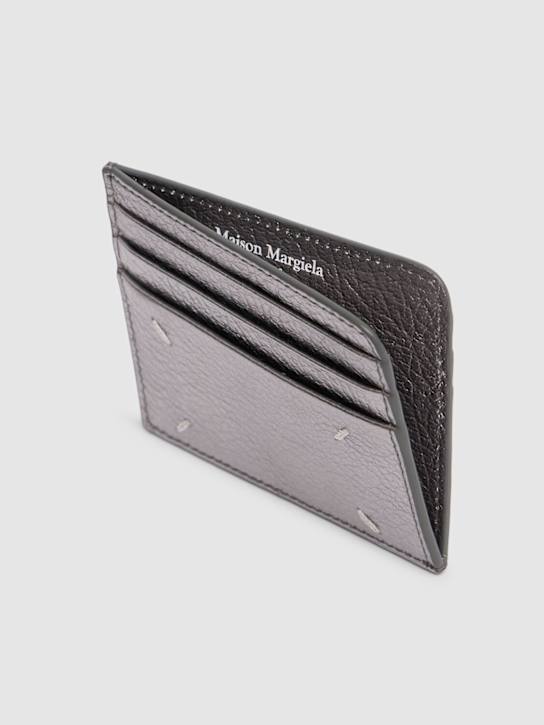 Maison Margiela: Slim Gap metallized leather card holder - women_1 | Luisa Via Roma