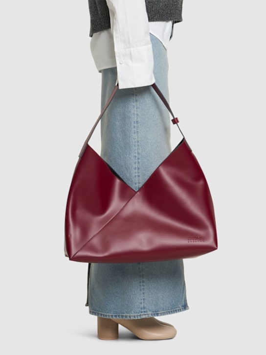 MM6 Maison Margiela: XL Fortune Cookie leather shoulder bag - women_1 | Luisa Via Roma