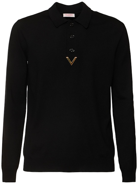 Valentino: V detail wool polo - men_0 | Luisa Via Roma