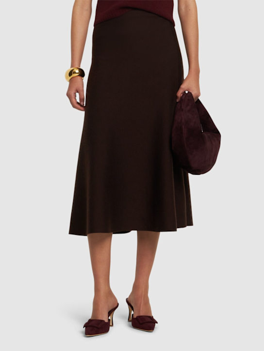 Manolo Blahnik: 70mm Maysale suede mules - women_1 | Luisa Via Roma