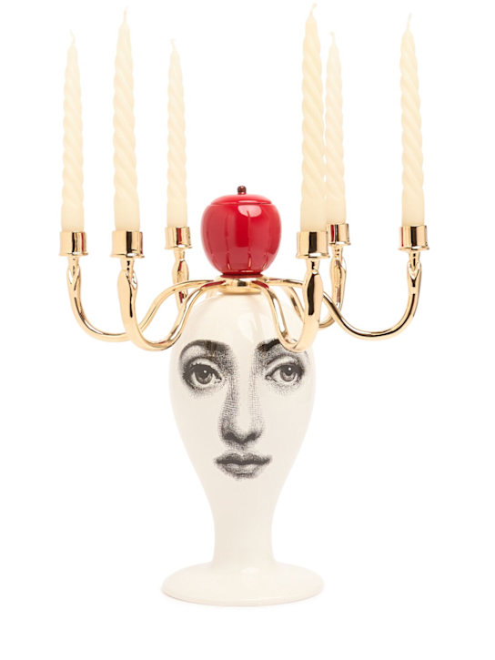 Fornasetti: Sul Tardi candle holder - White - ecraft_0 | Luisa Via Roma