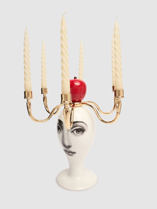 Fornasetti: Sul Tardi candle holder - White - ecraft_1 | Luisa Via Roma