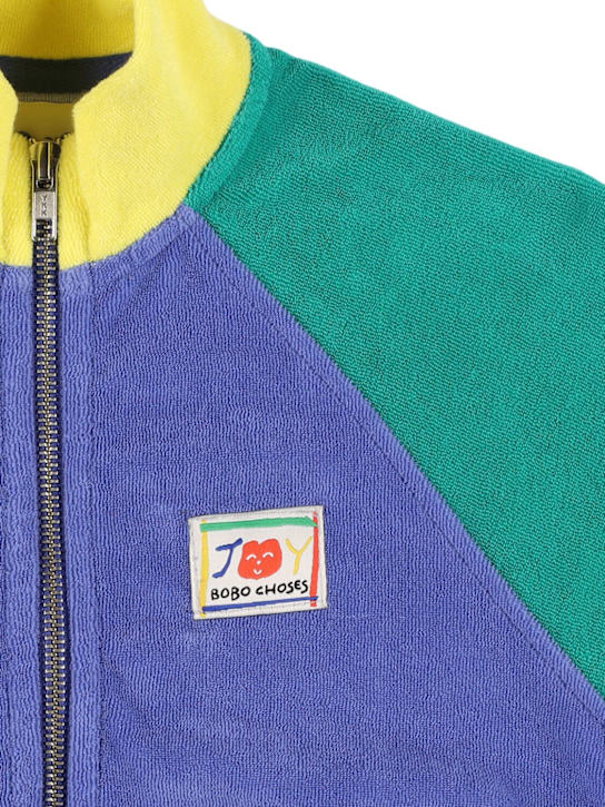 Bobo Choses: コットンブレンドテリージップスウェットシャツ - kids-boys_1 | Luisa Via Roma