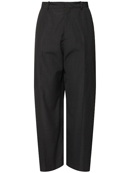 Acne Studios: Pantaloni gessati in misto lana - Grigio - men_0 | Luisa Via Roma