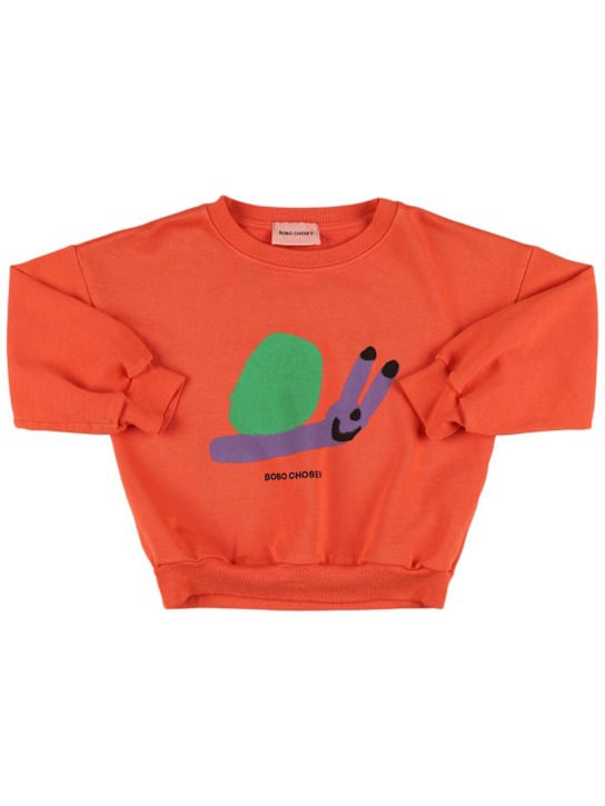 Bobo Choses: Printed cotton blend sweatshirt - Red - kids-boys_0 | Luisa Via Roma