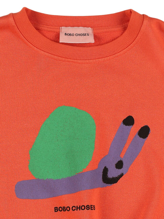 Bobo Choses: Printed cotton blend sweatshirt - Red - kids-boys_1 | Luisa Via Roma