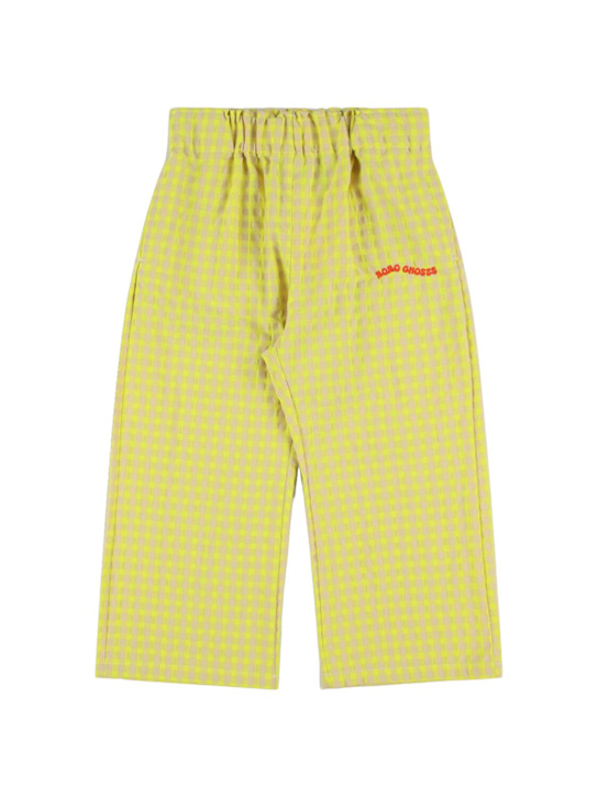 Bobo Choses: Woven cotton blend gingham pants - kids-girls_0 | Luisa Via Roma
