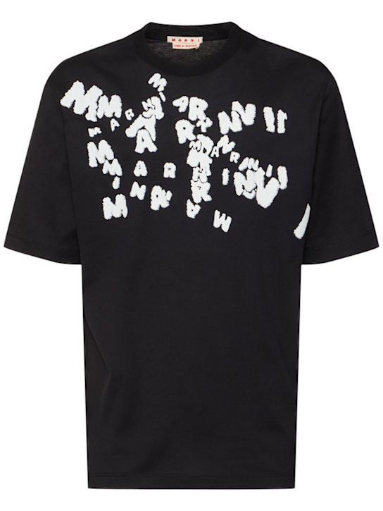 Marni: Marni Caos logo printed oversize t-shirt - men_0 | Luisa Via Roma