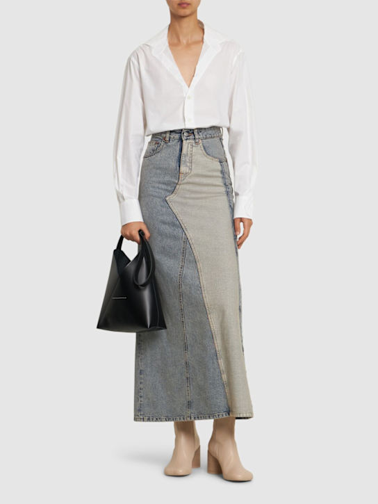 MM6 Maison Margiela: Camicia in popeline di cotone - women_1 | Luisa Via Roma