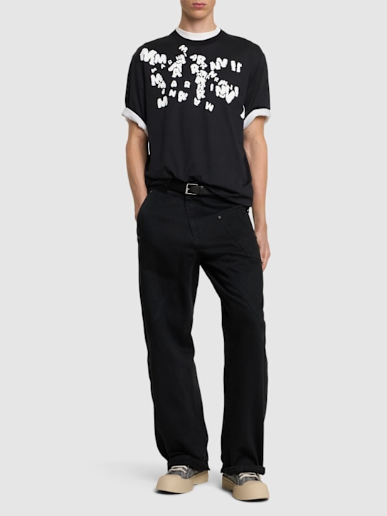 Marni: Marni Caos logo printed oversize t-shirt - men_1 | Luisa Via Roma