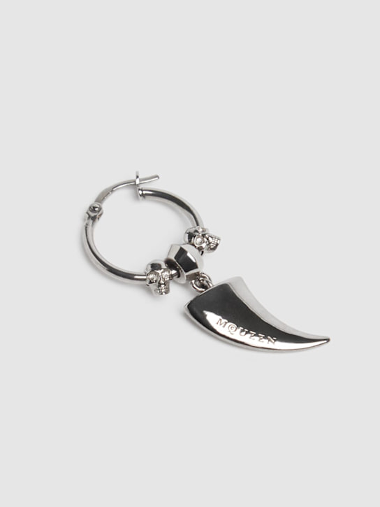 McQueen: Tiger Claw brass mono earring - Silver - men_2 | Luisa Via Roma
