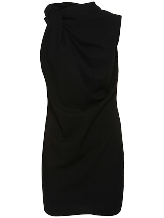 McQueen: Wool crepe dress - Black - women_0 | Luisa Via Roma