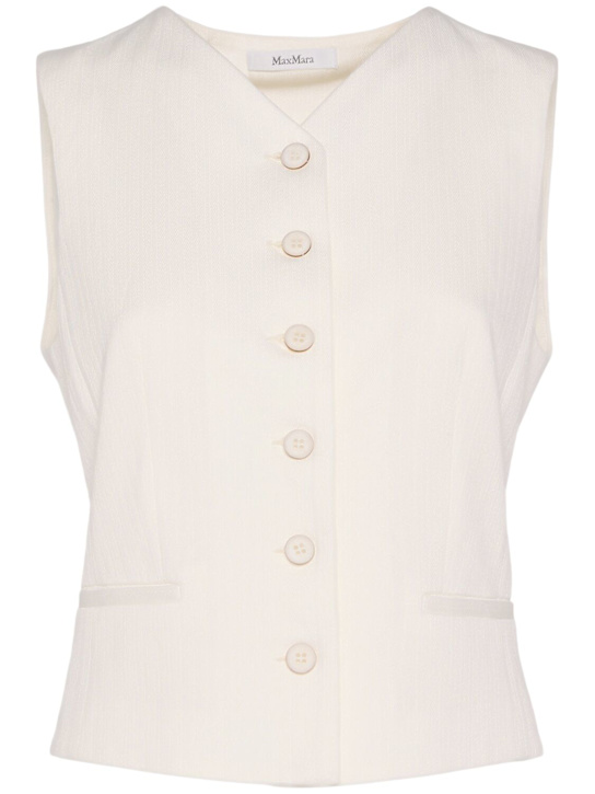 Max Mara: Mirella jersey jacquard vest - women_0 | Luisa Via Roma