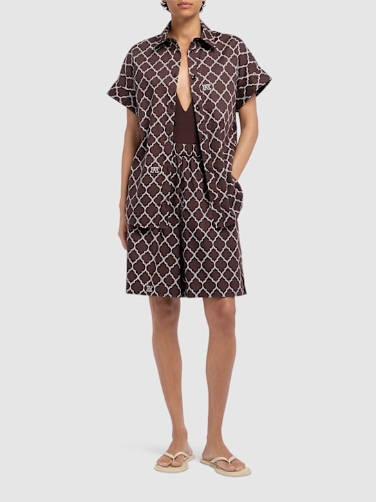 Max Mara: Ululato cotton poplin shorts - women_1 | Luisa Via Roma