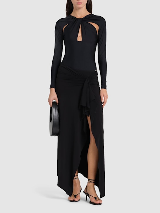 Coperni: Cut out stretch jersey bodysuit - women_1 | Luisa Via Roma