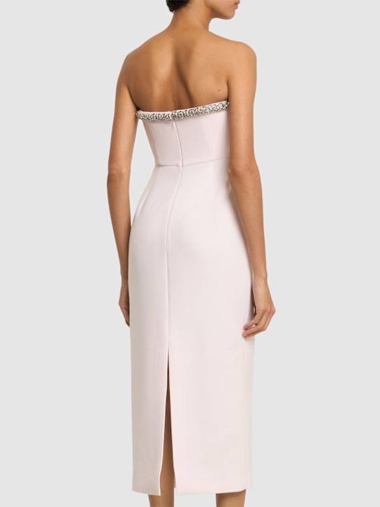 Roland Mouret: Strapless embellished crepe midi dress - Light Pink - women_2 | Luisa Via Roma