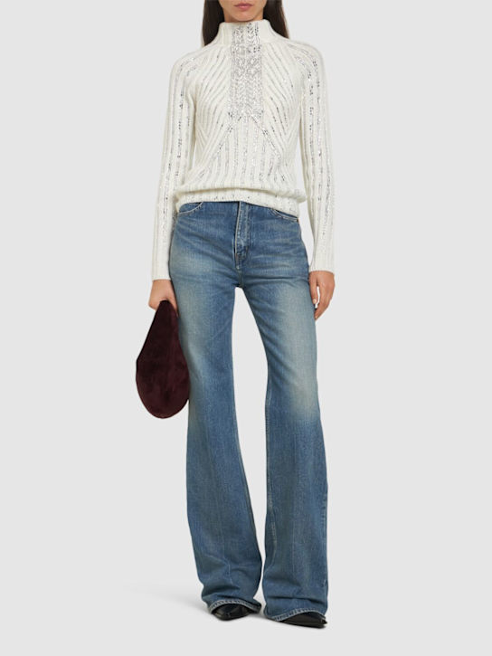 Ermanno Scervino: Embellished long sleeve knit sweater - women_1 | Luisa Via Roma