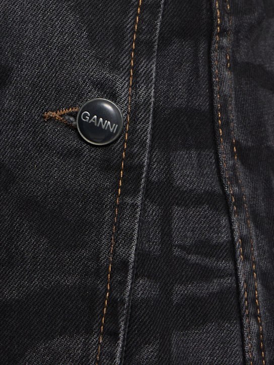 GANNI: Lazer denim mini wrap skirt - women_1 | Luisa Via Roma