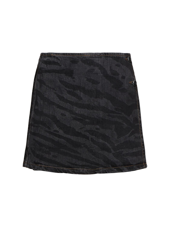 GANNI: Lazer denim mini wrap skirt - women_0 | Luisa Via Roma