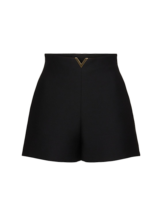 Valentino: Crepe couture shorts - Black - women_0 | Luisa Via Roma