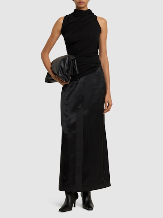 Helmut Lang: Draped jersey one shoulder top - women_1 | Luisa Via Roma