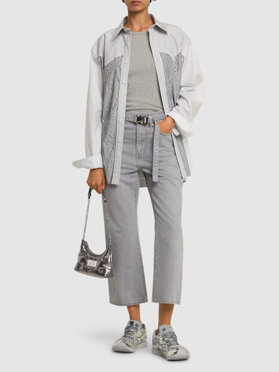 Sacai: Boot cut denim jeans - Grey - women_1 | Luisa Via Roma