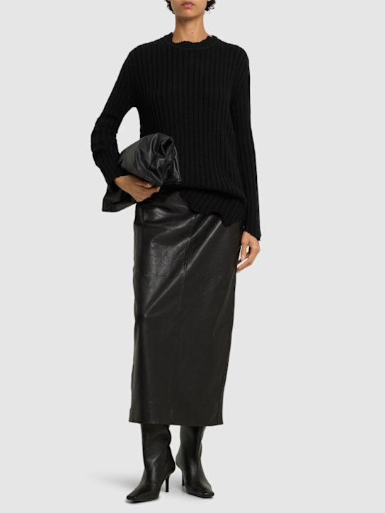 Helmut Lang: Rib knit wool top - women_1 | Luisa Via Roma