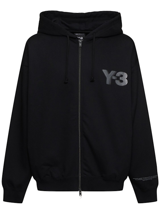 Y-3: Logo zip hoodie - men_0 | Luisa Via Roma