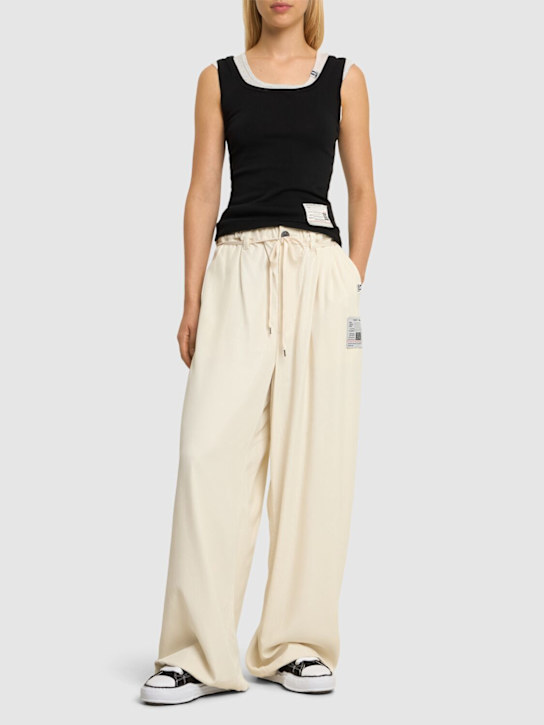 Mihara Yasuhiro: Gathered viscose wide pants - women_1 | Luisa Via Roma