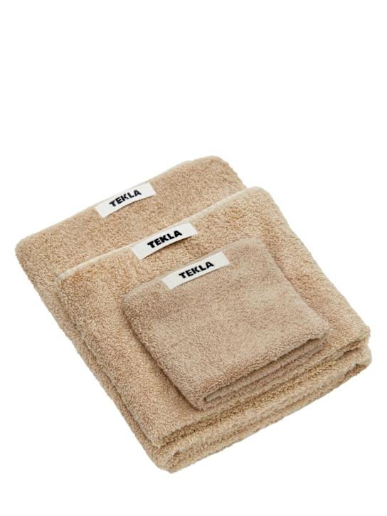 Tekla: Set of 3 organic cotton towels - ecraft_0 | Luisa Via Roma