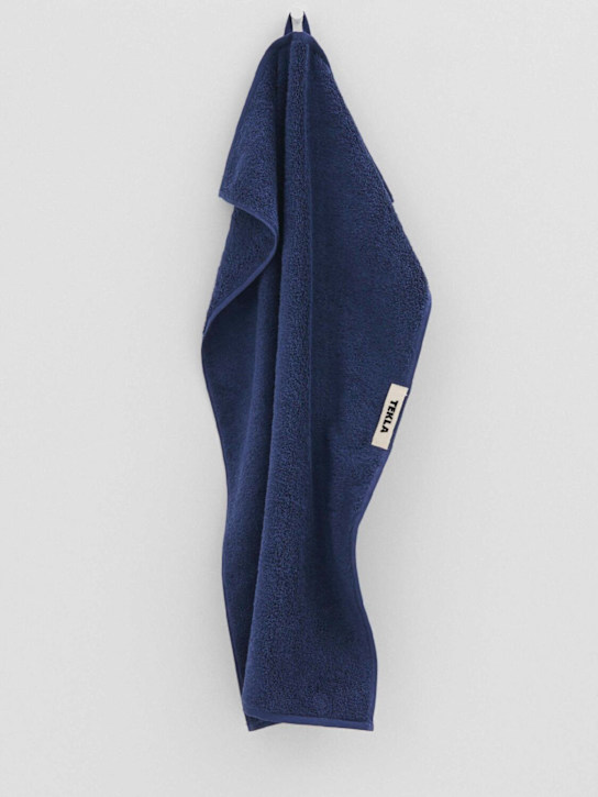Tekla: Set of 3 organic cotton towels - Blue - ecraft_3 | Luisa Via Roma