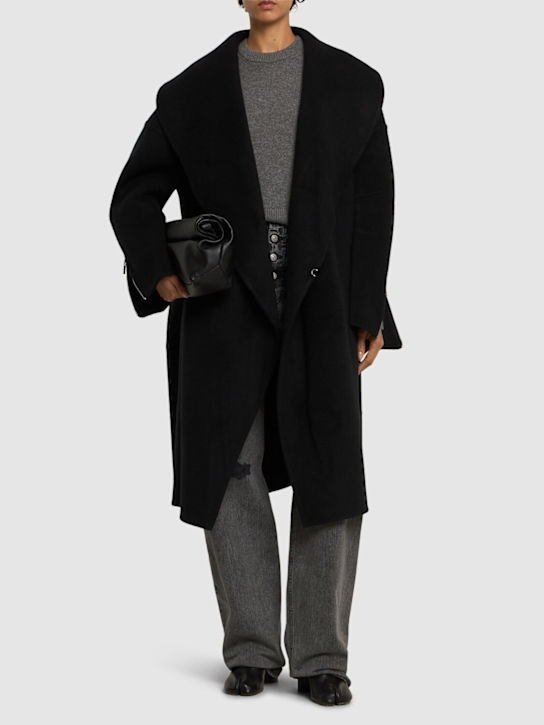 Helmut Lang: Wool long coat - women_1 | Luisa Via Roma