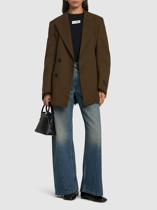 MM6 Maison Margiela: Logo patch cotton jersey t-shirt - women_1 | Luisa Via Roma