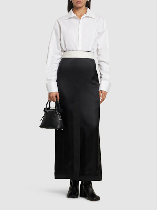 MM6 Maison Margiela: Cotton poplin canvas high neck shirt - women_1 | Luisa Via Roma