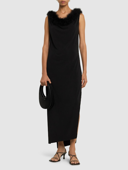 Coperni: Boa jersey midi dress - Black - women_1 | Luisa Via Roma