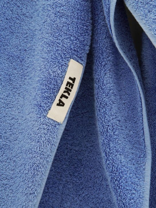 Tekla: Set of 3 organic cotton towels - Blue - ecraft_1 | Luisa Via Roma