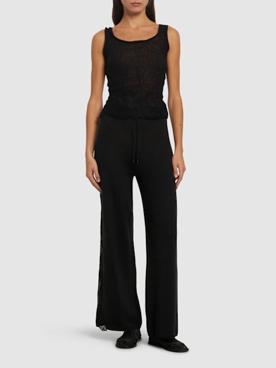 Ermanno Scervino: Embroidered wool blend knit pants - women_1 | Luisa Via Roma
