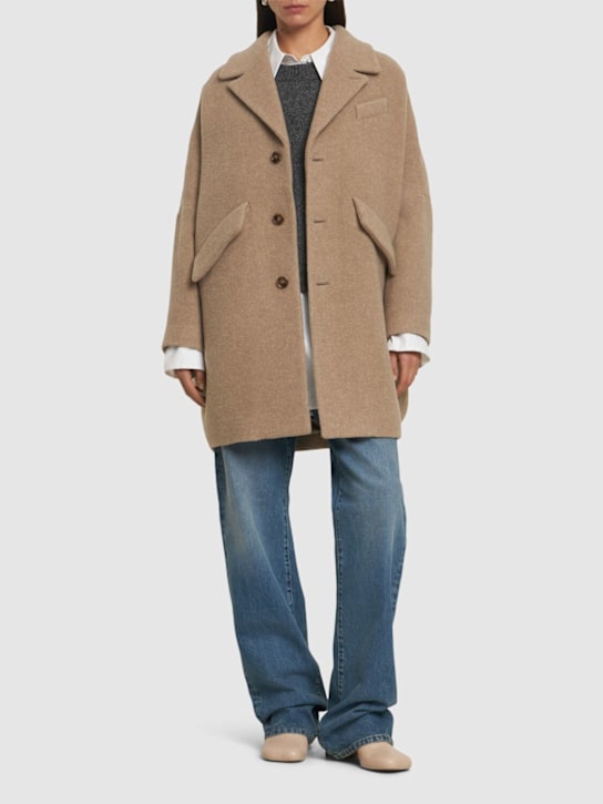 MM6 Maison Margiela: Wool blend felt coat - women_1 | Luisa Via Roma