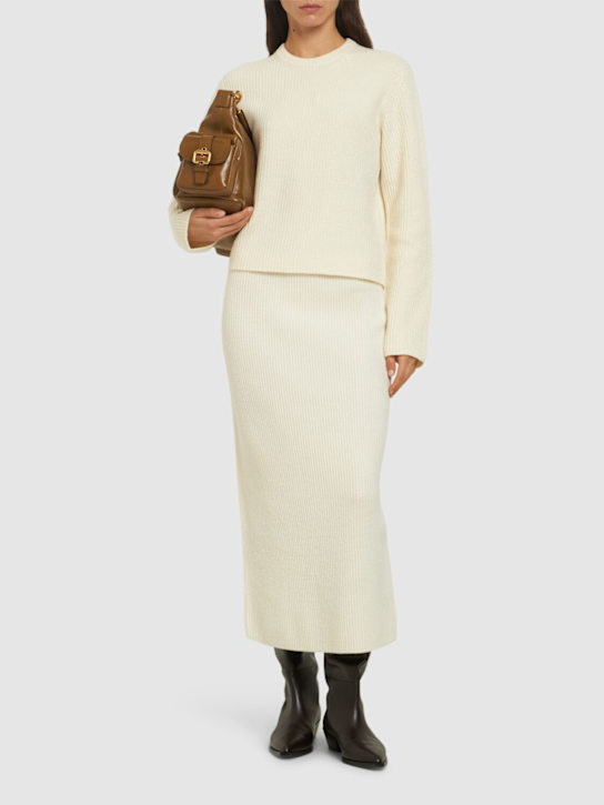 Theory: Wool & cashmere knit midi skirt - women_1 | Luisa Via Roma