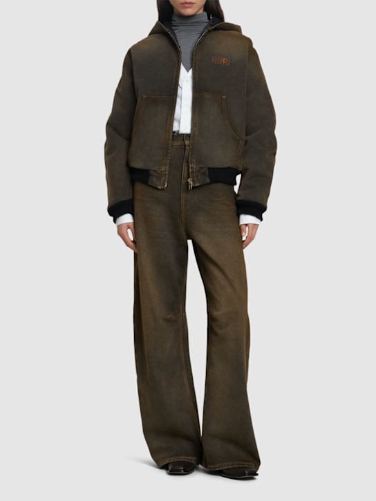 MM6 Maison Margiela: Sports hooded zip-up cotton jacket - women_1 | Luisa Via Roma