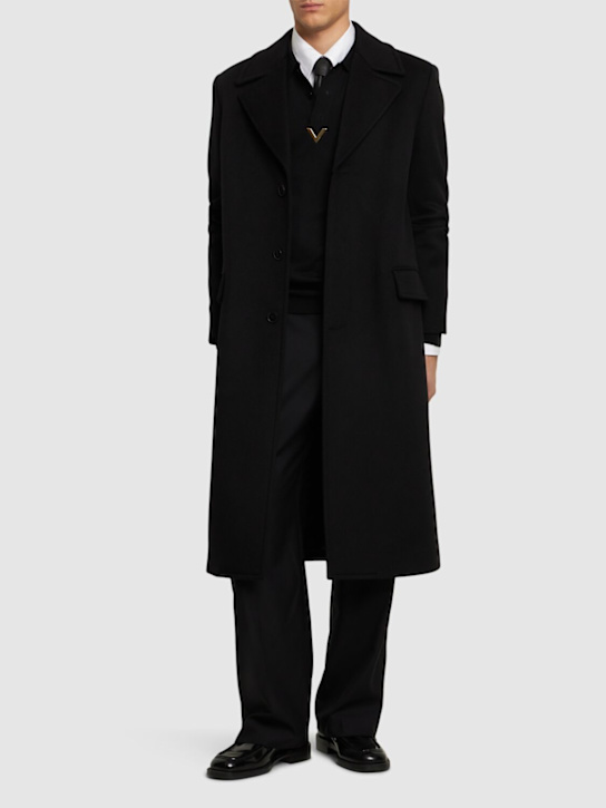 Valentino: Mantel aus Wolle und Kaschmir - Schwarz - men_1 | Luisa Via Roma