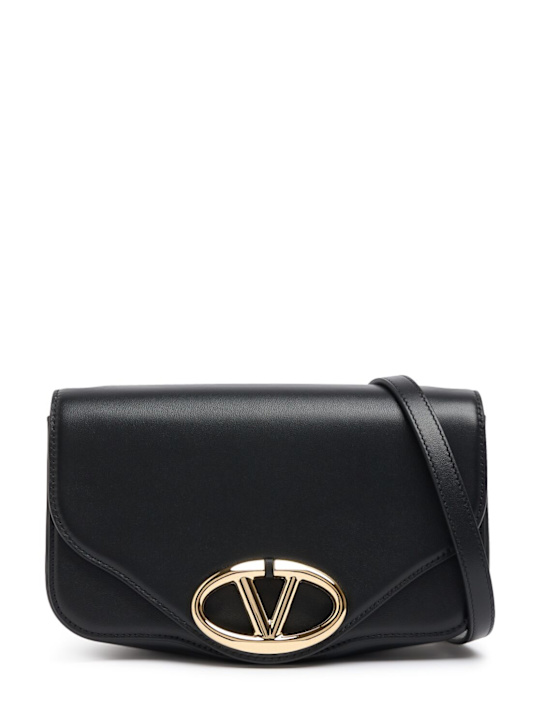 Valentino Garavani: Small Logo leather shoulder bag - women_0 | Luisa Via Roma