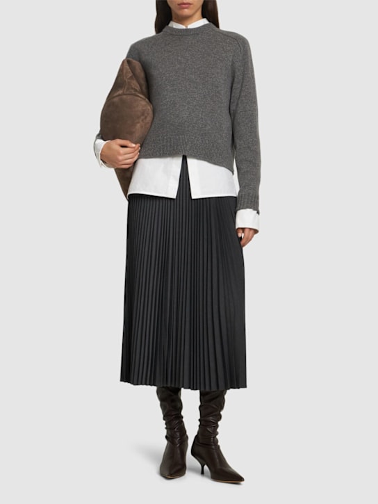 Theory: Pleated wool blend midi skirt - women_1 | Luisa Via Roma