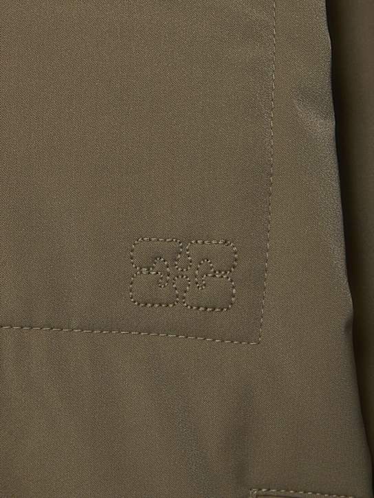 GANNI: Light twill oversize short bomber jacket - women_1 | Luisa Via Roma