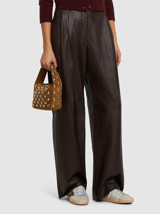 Golden Goose: Super-Star ナッパレザースニーカー 20mm - グレー/ブラウン - women_1 | Luisa Via Roma