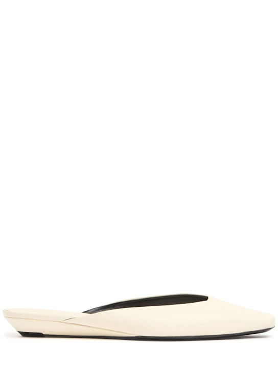 Loulou De Saison: 10mm Liz leather mules - Cream - women_0 | Luisa Via Roma