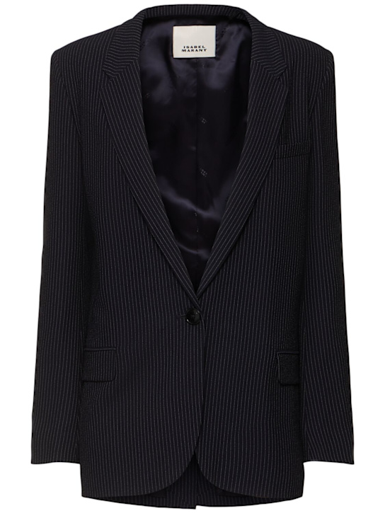 Isabel Marant: Omelia pinstriped crepe blazer - women_0 | Luisa Via Roma