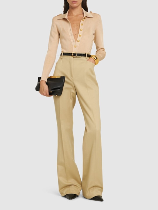Tailored cotton moleskin wide pants - Thumbnail 2