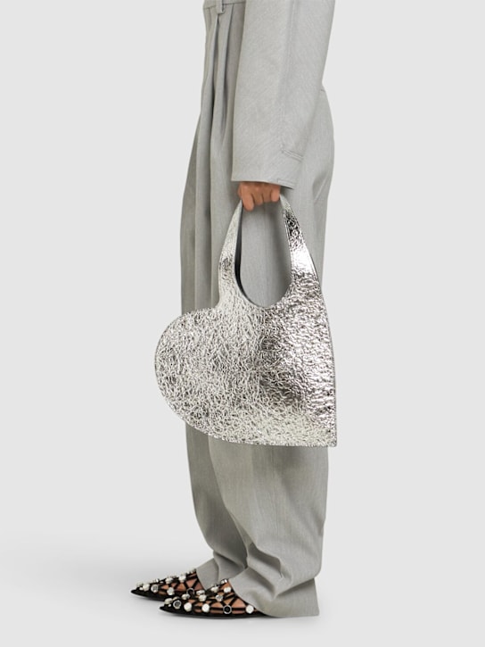 Coperni: Mini Heart foiled leather tote bag - women_1 | Luisa Via Roma